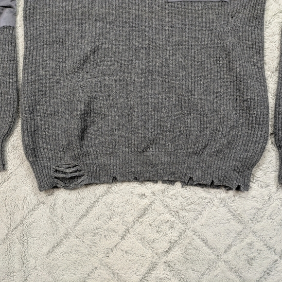 Ser.o.ya Sweater Women's S Gray Wool Knit Devin Pullover Oversized Distressed - Picture 2 of 8